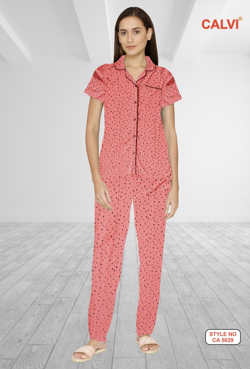 Ladies Polo Shirt Pyjama Set
