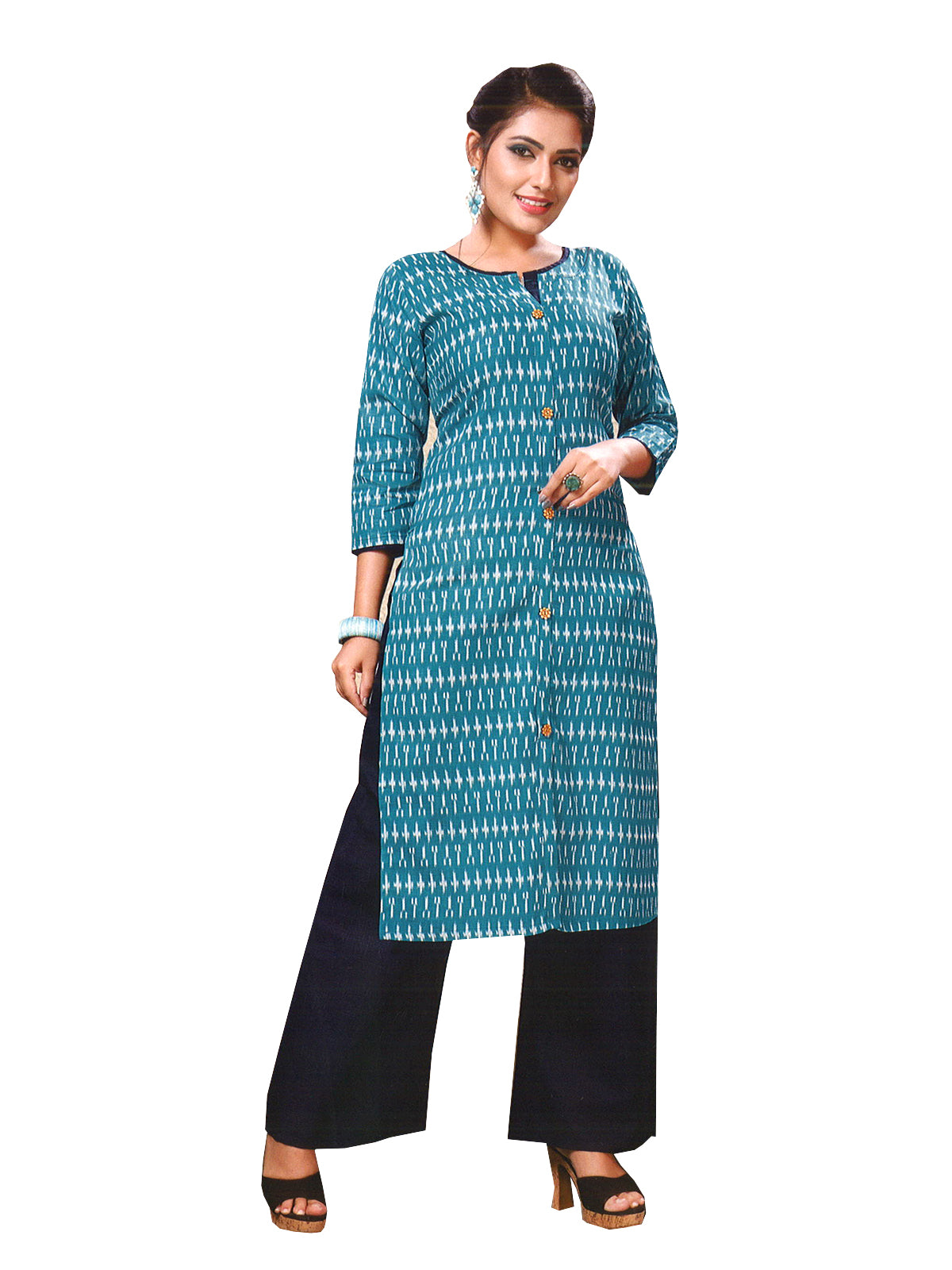 Fashion Farmers 3/4th Sleeve Cotton Printed Kurti With Palazzo Pants, Size:  Small to XXl at Rs 350/piece in Jaipur